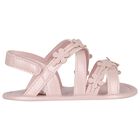 Baby Girls Pink Flower Sandals , 1, hi-res