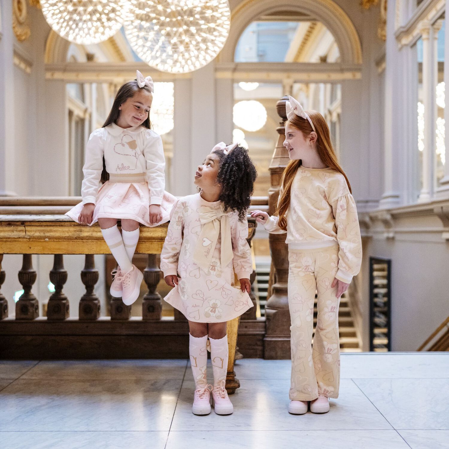 Girls White & Pink Logo Skirt Set , 1, hi-res image number null