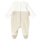 Baby Boys White & Beige Lamb Romper, 2, hi-res