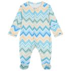 Blue & Yellow Zig Zag Babygrow Set, 1, hi-res