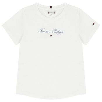 Girls White Logo T-Shirt