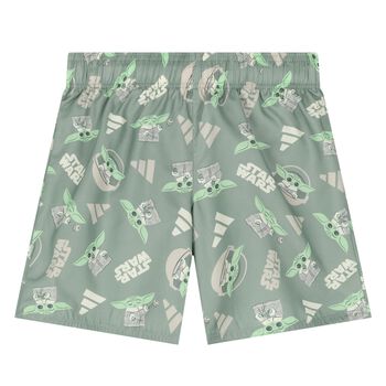 Boys Green Logo Star Wars Swim Shorts