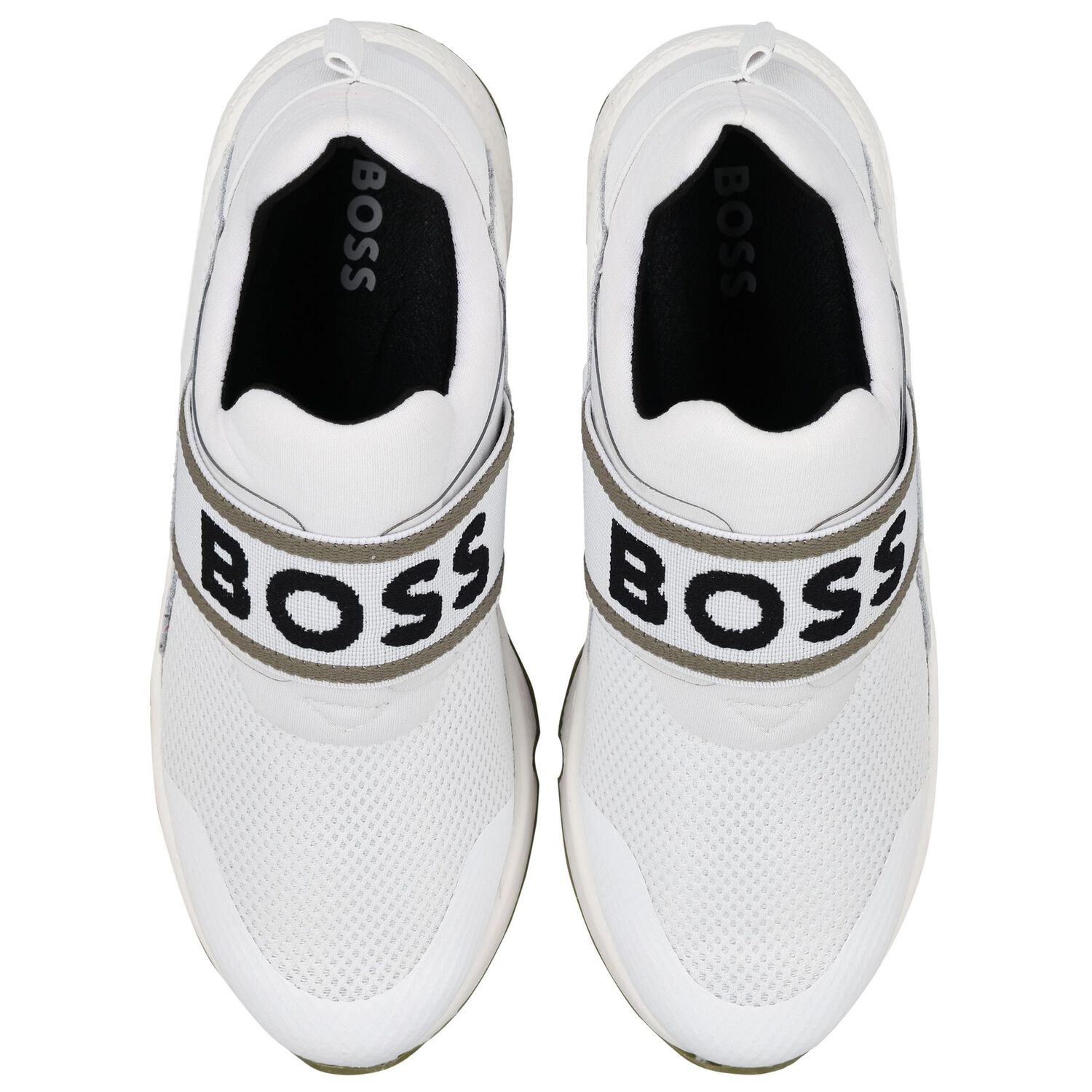 Boys White Logo Trainers, 2, hi-res