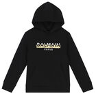 Black Logo Hooded Top, 1, hi-res