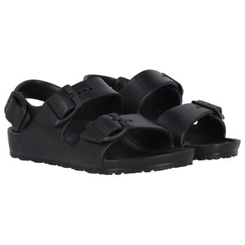 Black Logo Milano Eva Sandals