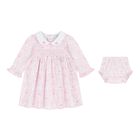  Baby Girls White & Pink Delicate Blooming Bow Dress Set, 1, hi-res