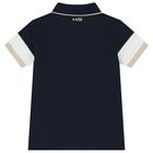 Boys Navy Blue & White Polo Shirt, 1, hi-res