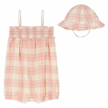 Baby Girls Pink & Ivory Romper Set