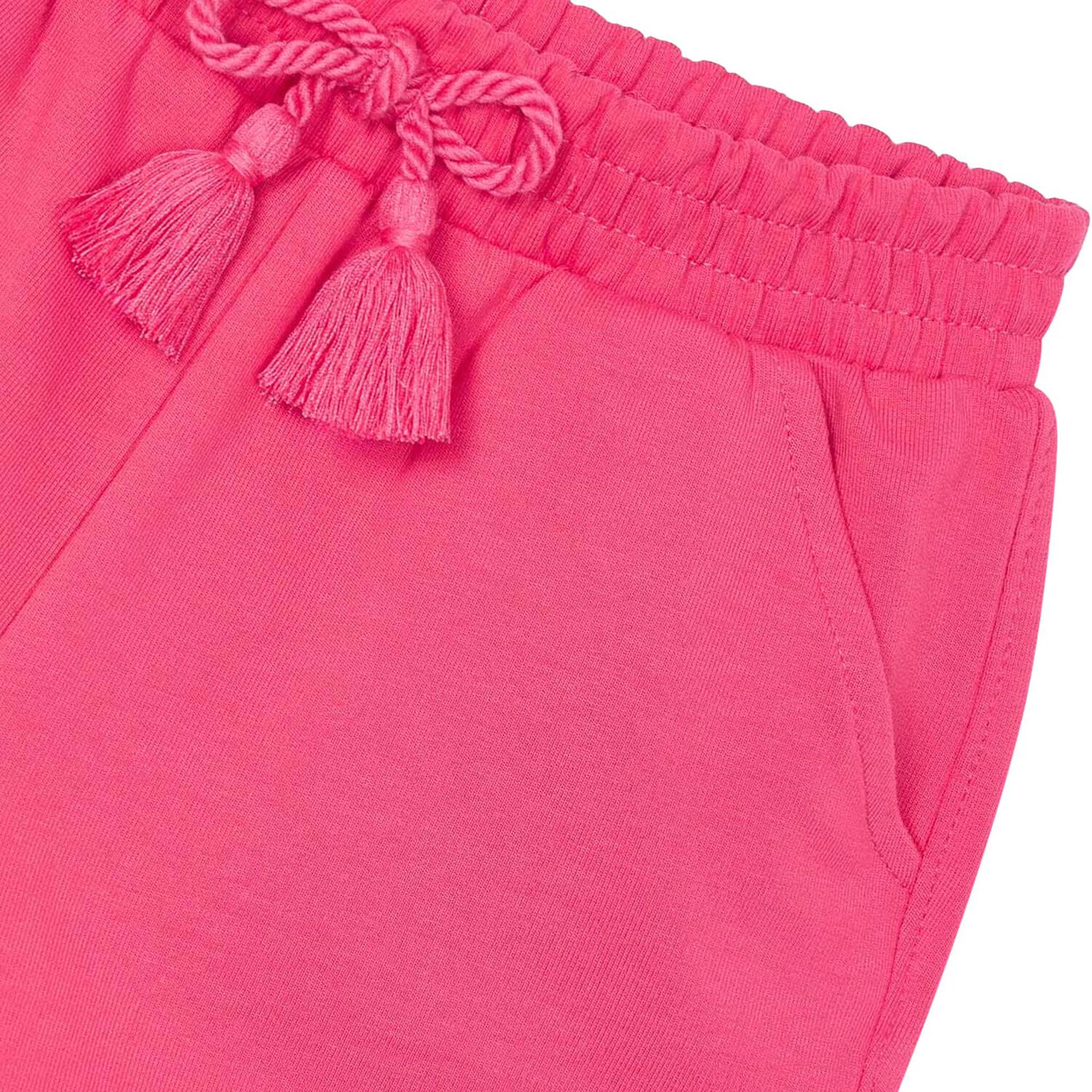 Girls Pink Cotton Jersey Shorts, 7, hi-res