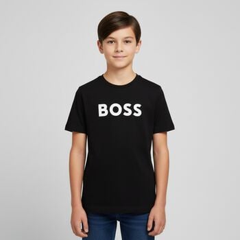 Boys Black Logo T-Shirt