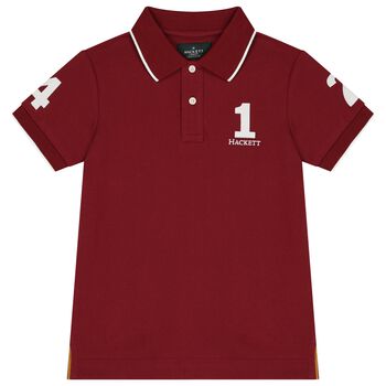 Boys Red Logo Polo Shirt