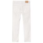 Boys White Chino Trousers, 1, hi-res
