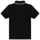 Boys Black Logo Polo Shirt, 1, hi-res