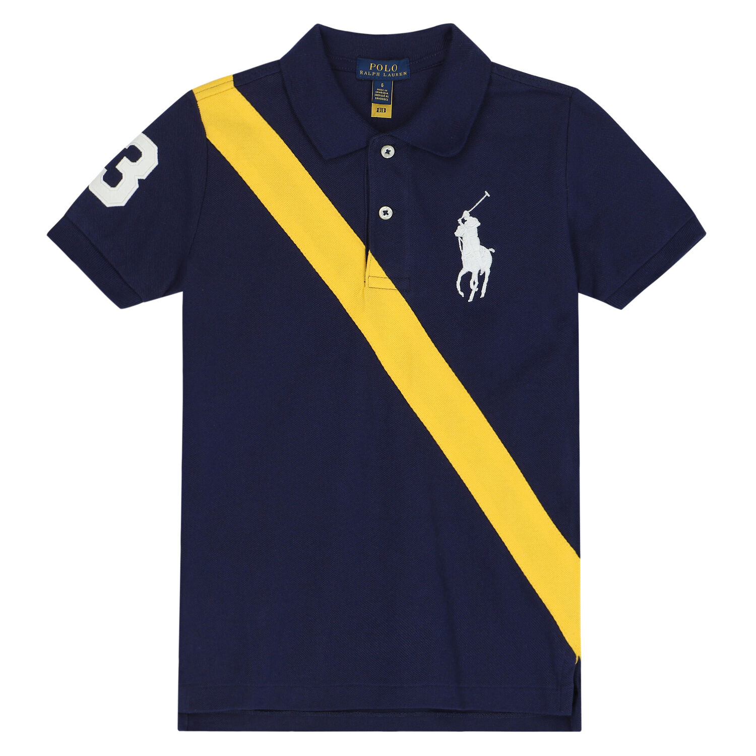 Boys Navy Logo Polo Shirt, 1, hi-res