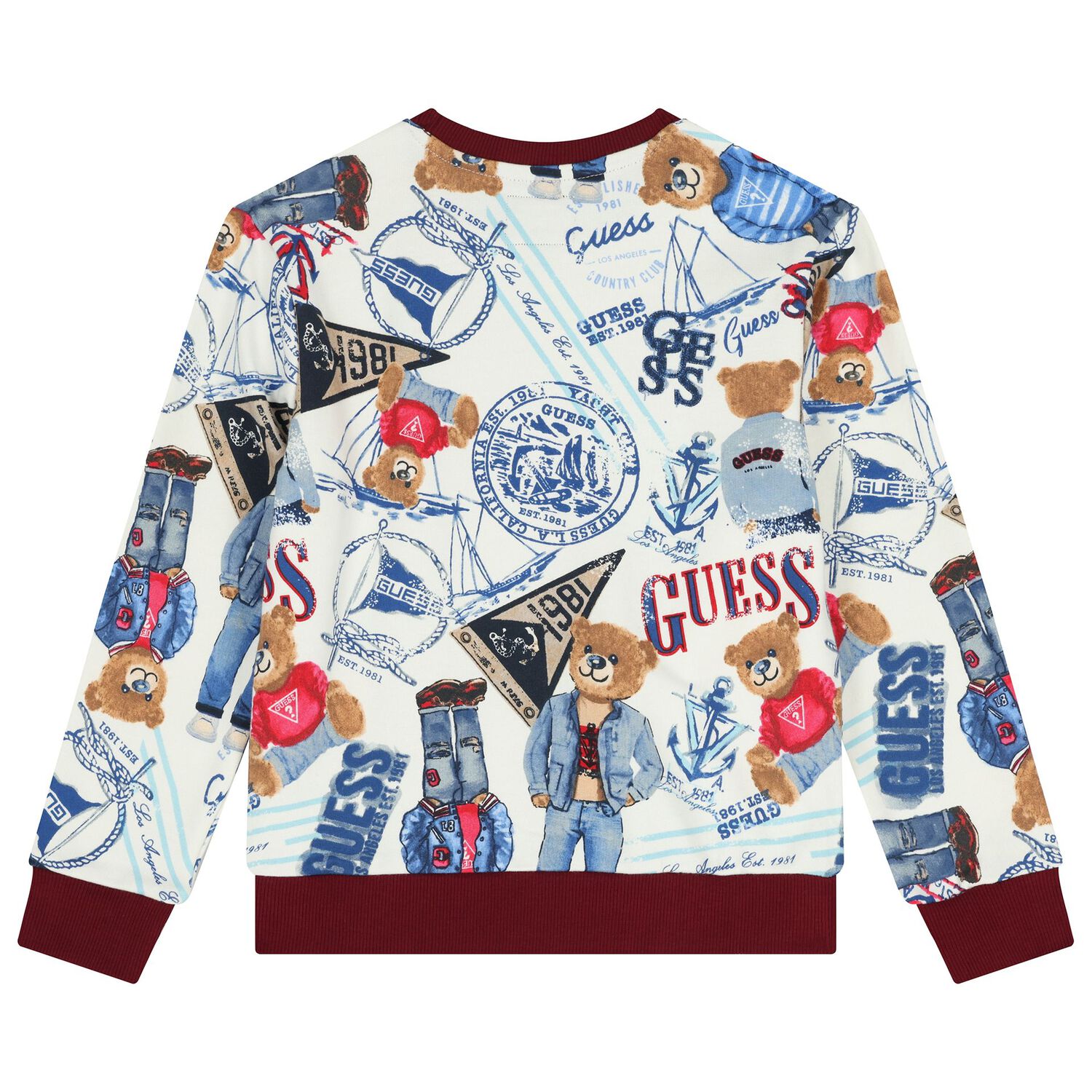 Boys White Logo Sweatshirt, 1, hi-res