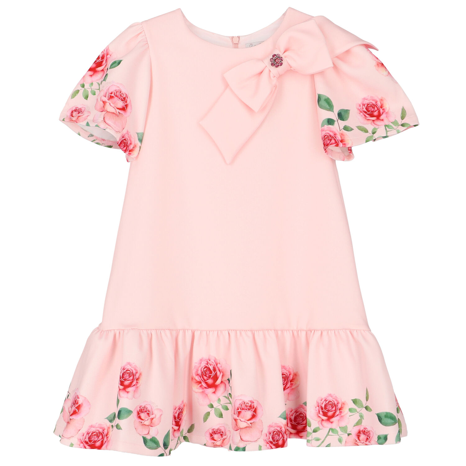 Girls Pink Floral Dress, 1, hi-res