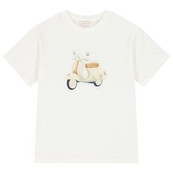 Boys Ivory Motorbike T-Shirt