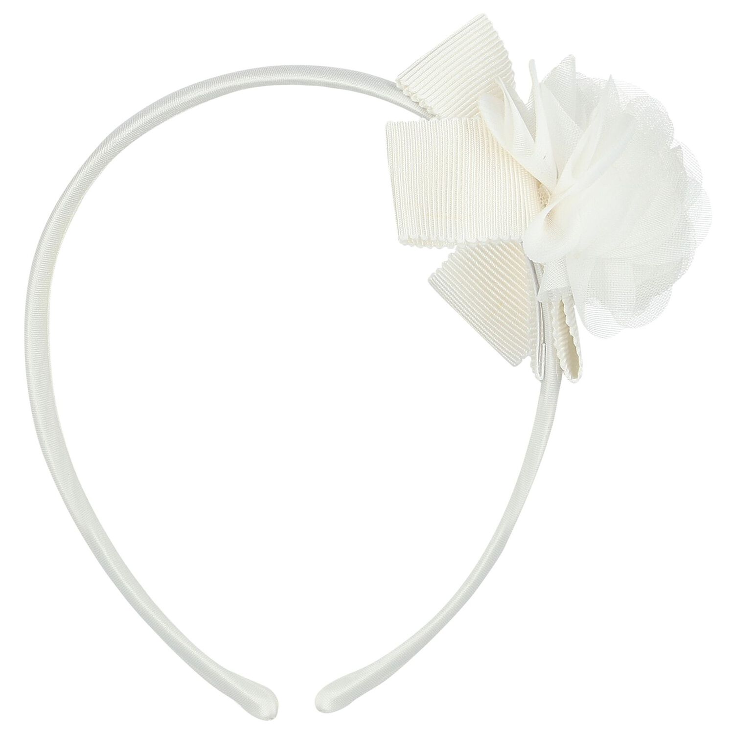 Girls Ivory Chiffon Flower Headband, 1, hi-res image number null