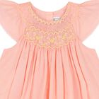 Baby Girls Pink Smocked Dress, 1, hi-res