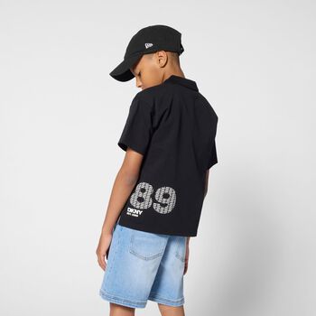 Boys Black Logo Polo Shirt