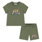 Younger Green Teddy Bear Shorts Set, 1, hi-res