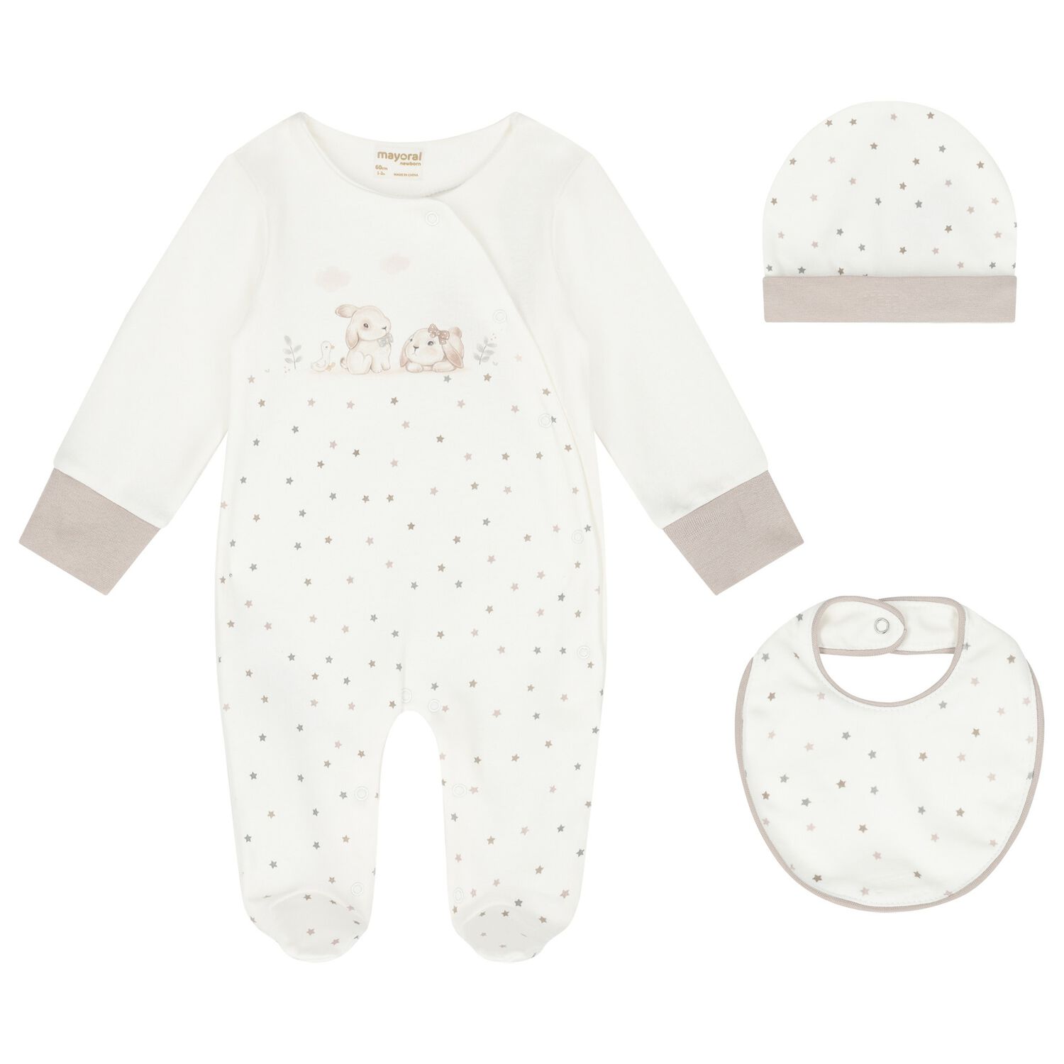 Ivory & Beige Babygrow Gift Set, 3, hi-res image number null