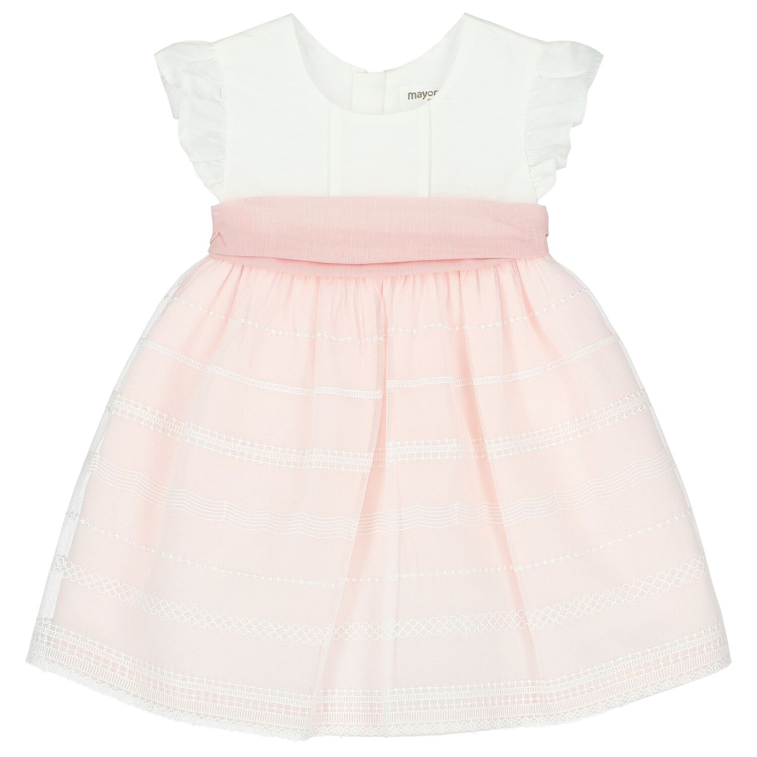 Baby Girls White & Pink Dress Set, 1, hi-res