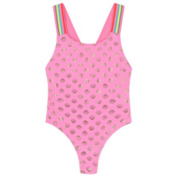 Girls Pink Shell Swimsuit
