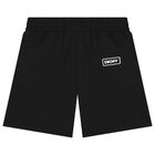 Boys Black Logo Swim Shorts, 1, hi-res