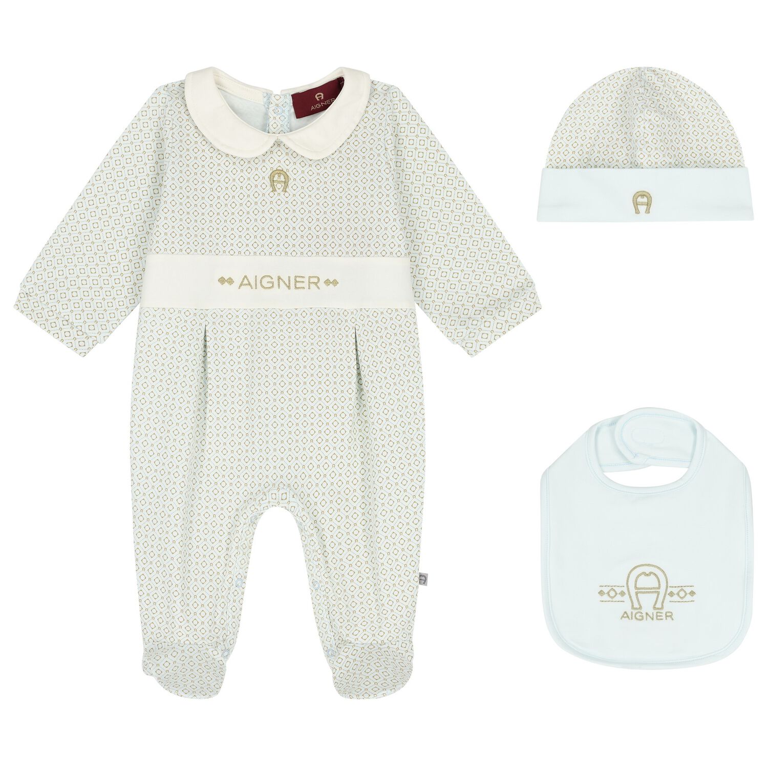 Baby Boys Blue Logo Babygrow Gift Set, 1, hi-res