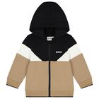 Baby Boys Beige Logo Tracksuit Set, 1, hi-res