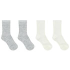 Baby Boys Blue & White Socks (6 Pack), 2, hi-res