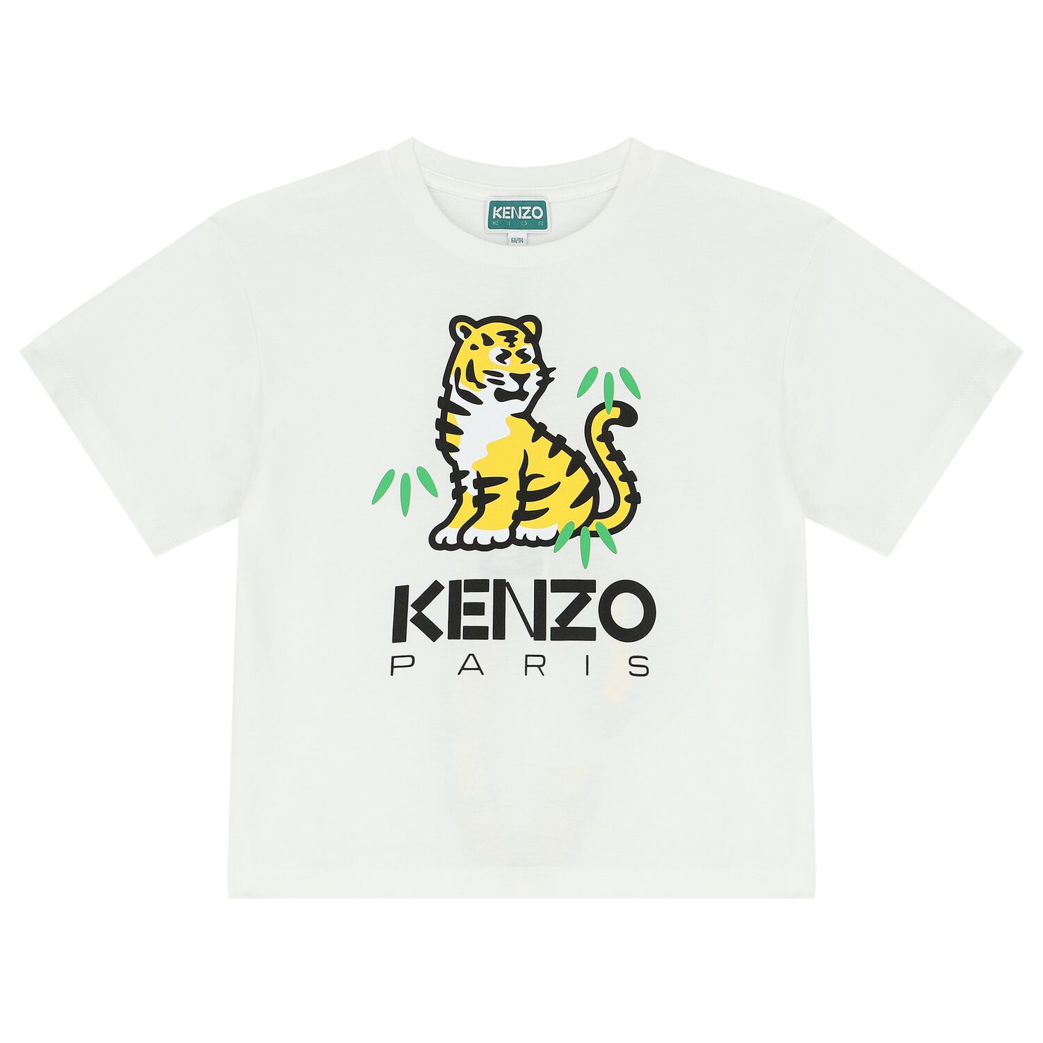 Girls Ivory Tiger Logo T-Shirt, 1, hi-res
