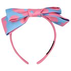 Girls Blue & Pink Floral Headband, 1, hi-res