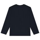 Boys Navy Blue Skate Long Sleeve Top, 1, hi-res