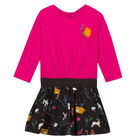 Girls Pink Long Sleeved Dress, 1, hi-res