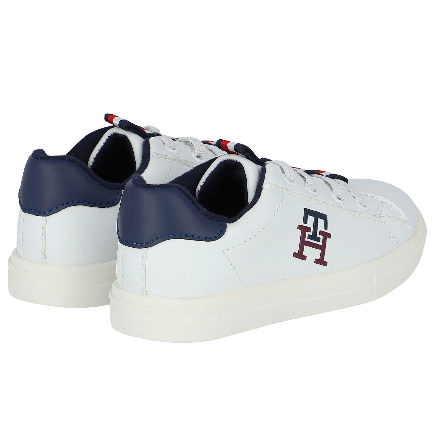 Boys White Logo Trainers, 1, hi-res