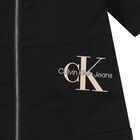 Girls Black Logo Zip-Up Dress, 1, hi-res