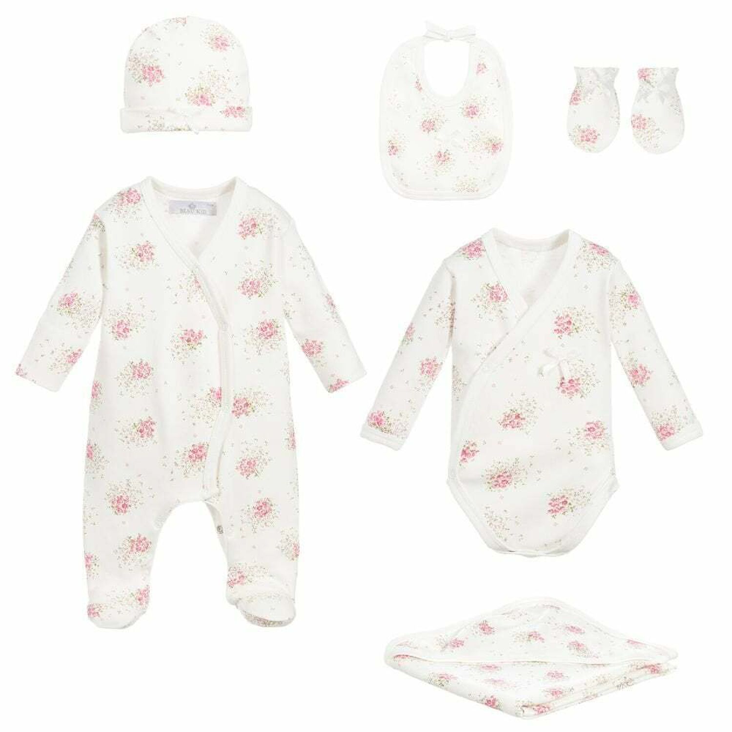 Baby Girls Ivory Floral Gift Set, 1, hi-res