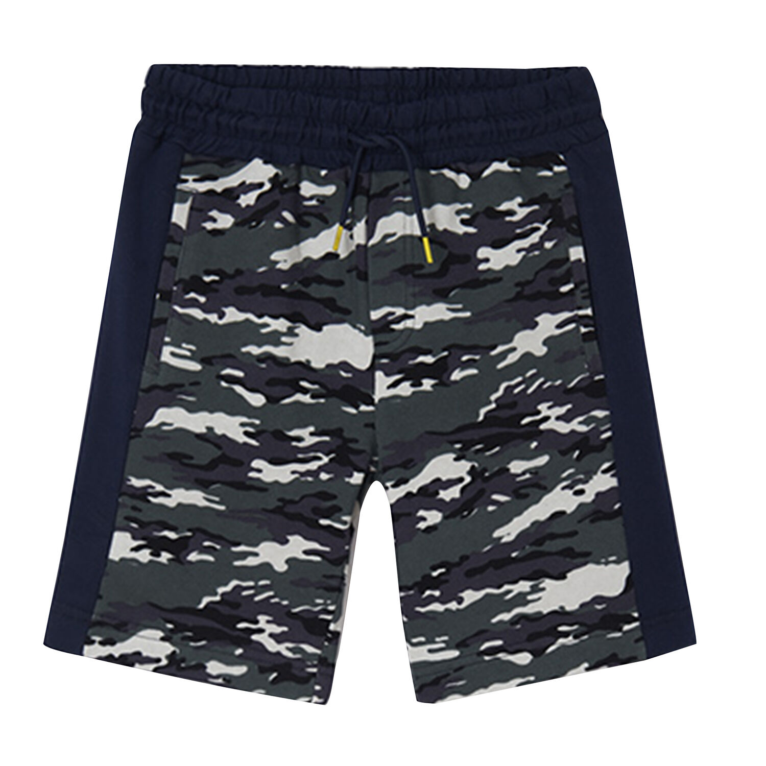 Boys Navy Camouflaged Shorts, 1, hi-res
