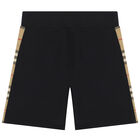 Black & Beige Check Shorts, 1, hi-res