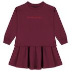 Girls Burgundy Logo Dress, 1, hi-res