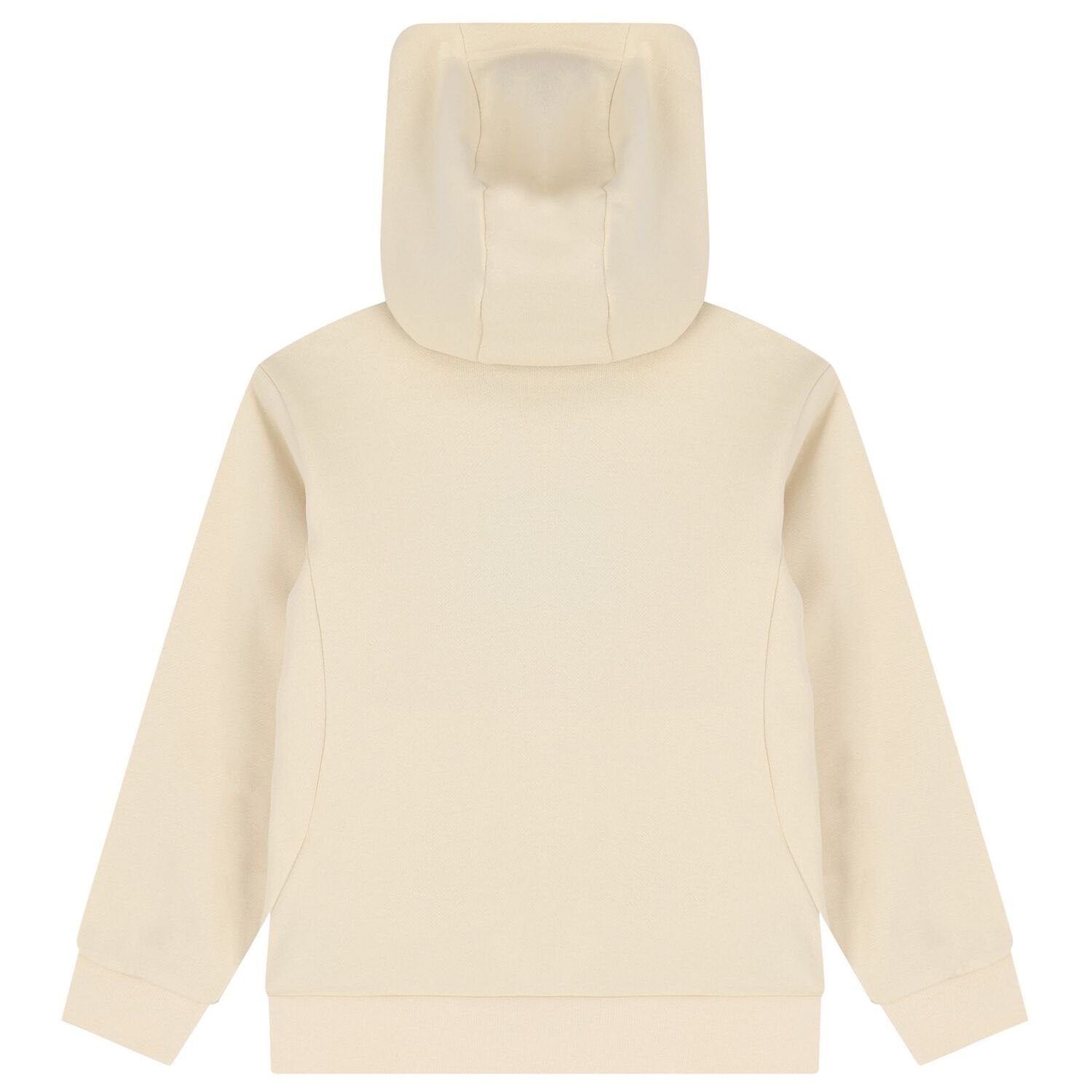 Boys Beige & Black Logo Hooded Zip Up Top , 1, hi-res