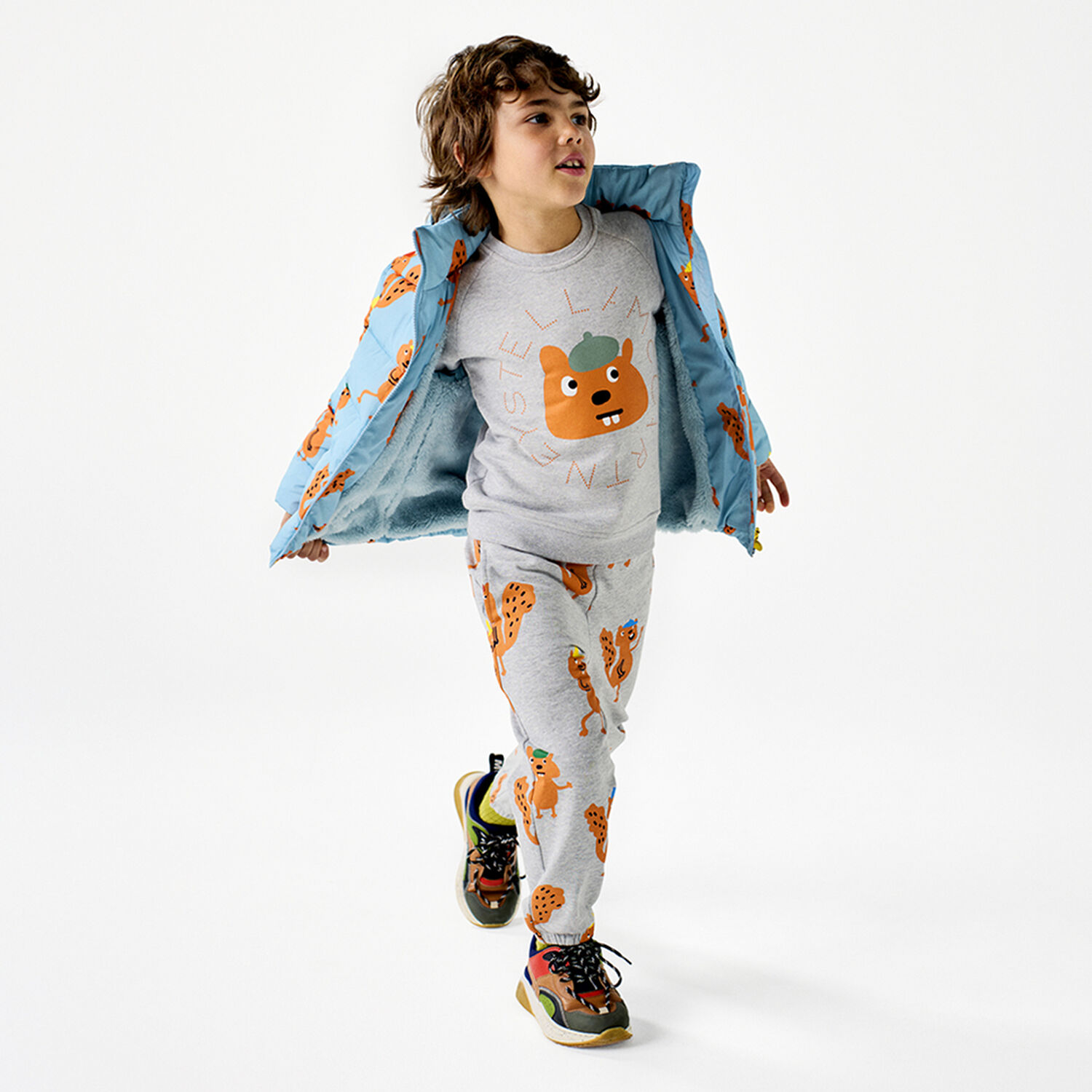 Boys Grey Squirrel Sweatshirt, 1, hi-res