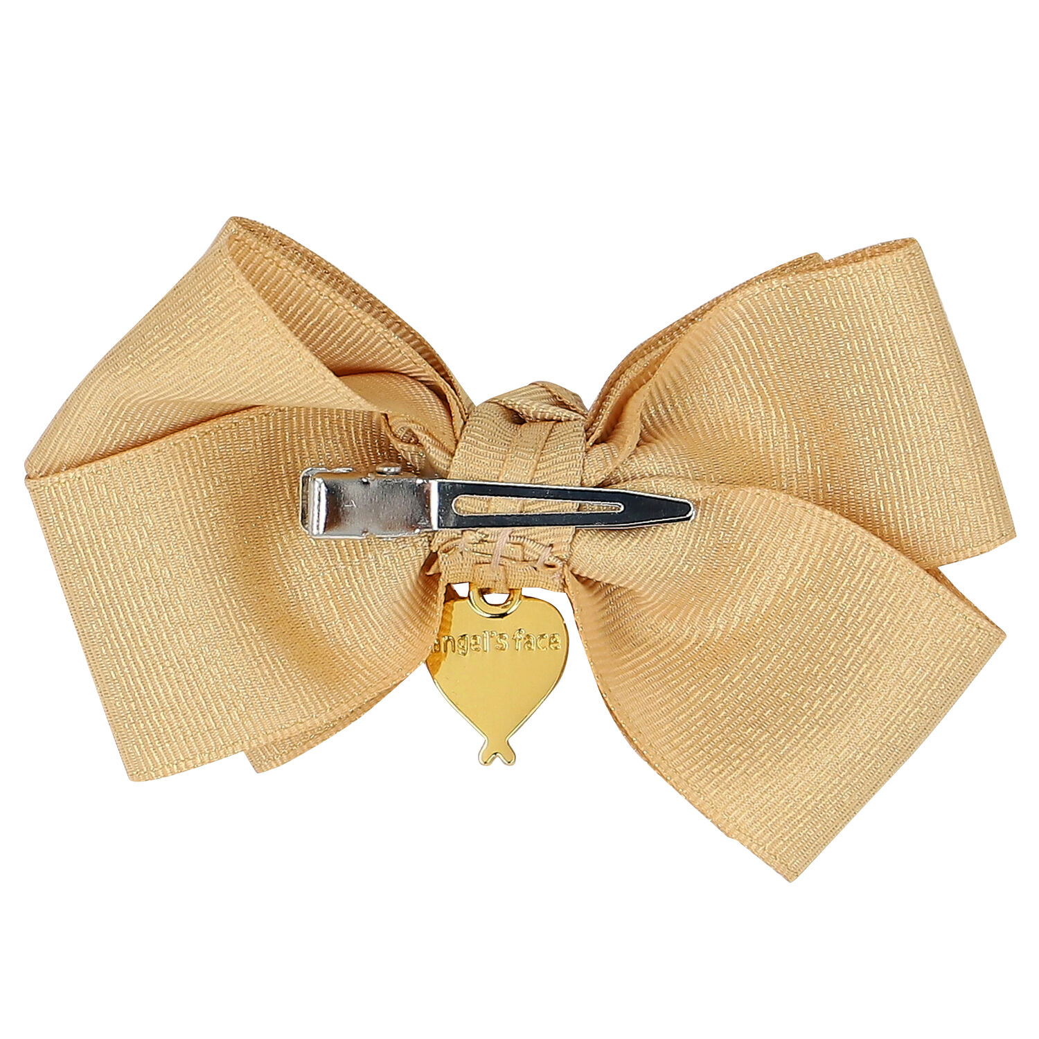 Girls Gold Bow Hairclip, 1, hi-res