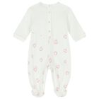 Baby Girls Ivory Heart Babygrow, 1, hi-res