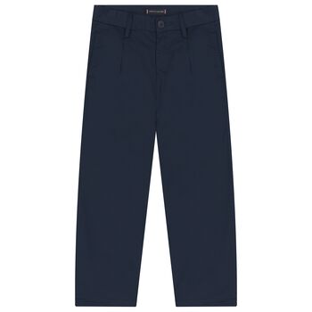 Boys Navy Blue Logo Trousers