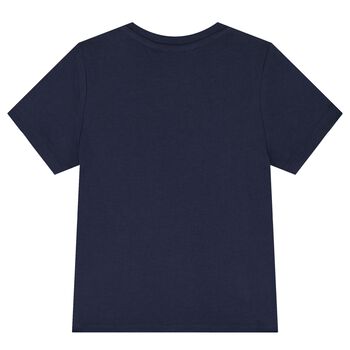 Younger Boys Navy Blue Logo T-Shirt