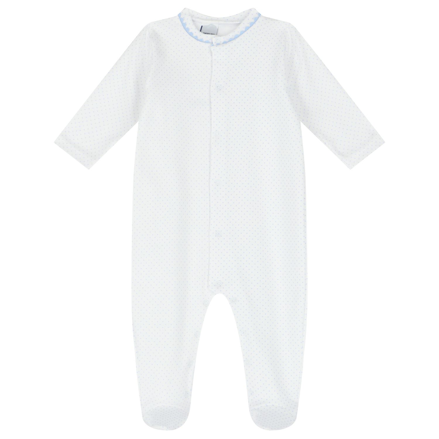 Baby Boys White & Blue Dots Babygrow, 2, hi-res image number null