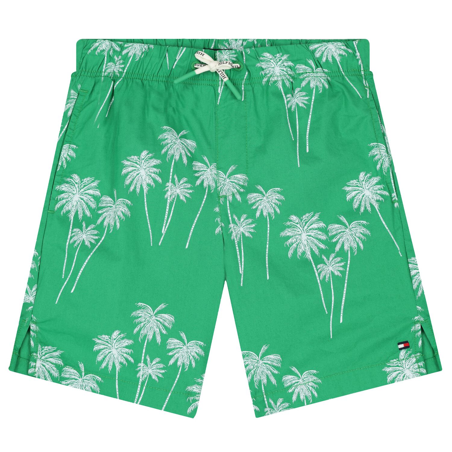 Boys Green Palm Tree Shorts, 1, hi-res